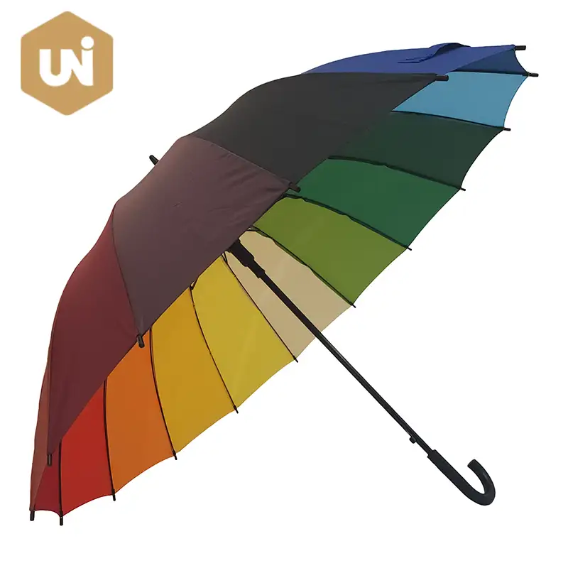 Rainbow Adult Stick Automatic Umbrella